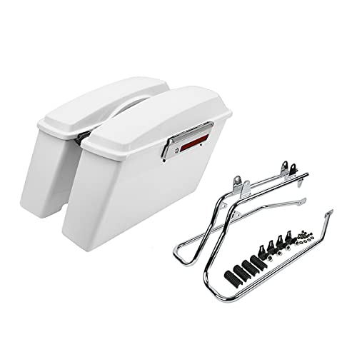 Motorcycle Saddle Bags W (White)