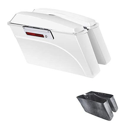 Motorcycle Saddlebags Hard Saddle Bags For Harley Touring 1993 (White / Standard)