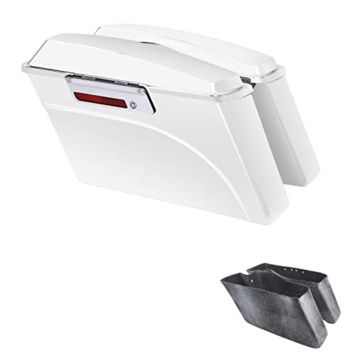 Motorcycle Saddlebags Hard Saddle Bags For Harley Touring 1993 (White / Standard)