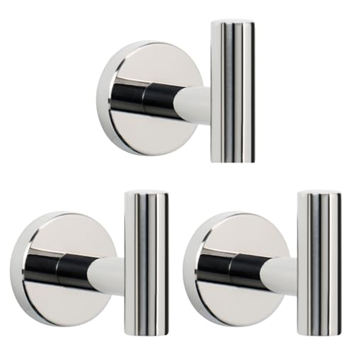 Bath Towel Hooks (Chrome Finish / 3 Pack)