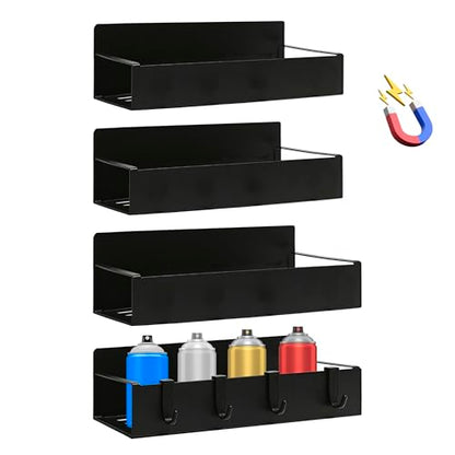 4 Pcs Magnetic Aerosol Spray Can Holder (Black-4pcs)