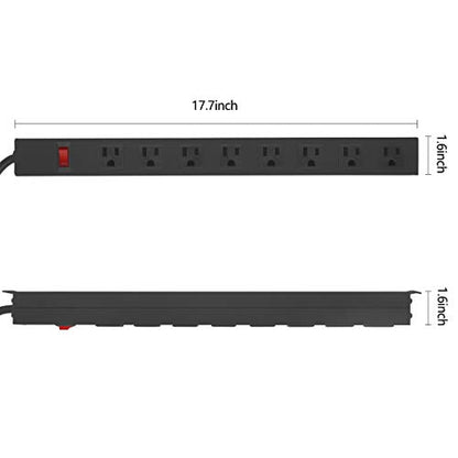 HHOSET Heavy Duty Long 8 Outlets (Black / 10ft)
