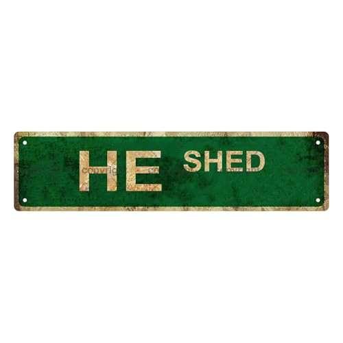 HE SHED SPACE Metal Tin Street Sign Bar Cafe Garage Cave Home Room Wall Bathroom Farmhouse Garden Porch Patio Decor (HE)