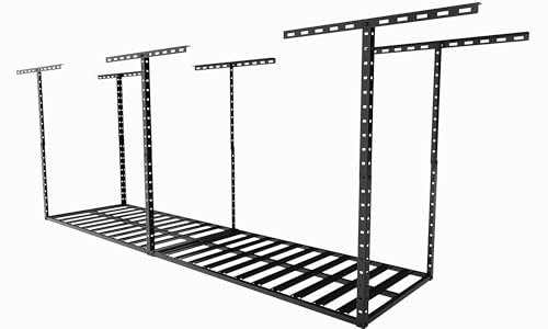 2x8 Overhead Garage Storage Rack Organization (Hammertone Black / 2*8 FT - 1 Pc)