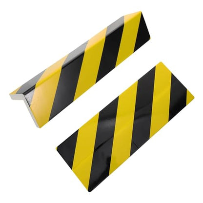 2 Packs 40 * 12.5 * 2cm Garage Wall Protector Foam Wall Corner Guard for Parking Garages Wall Edge Protector with Reflective Safety Stripe (40*12.5*2cm/15.74*4.92*0.78in / Black-Yellow)