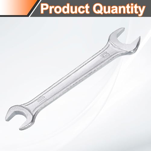 Double Open End Wrench 11mm x 13mm Metric 15 Degree Offset Angle Small Flat Head Wrench Galvanizing Open Ended Spanner for Automotive Repair Furniture Assembly (11mm x 13mm)