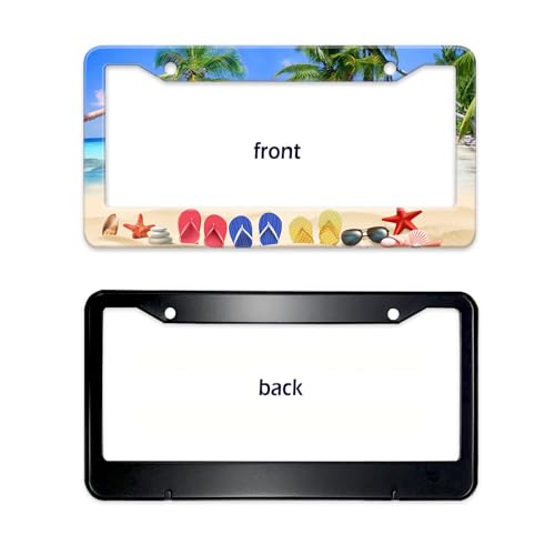 Beach Flip Flops License Plate Frame (Beach flip Flops)