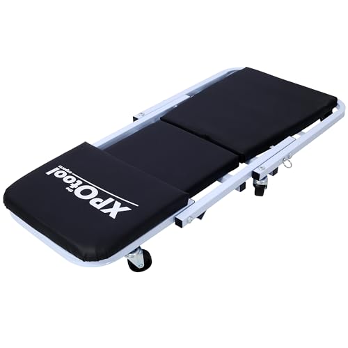 Mechanic Creeper and Stool (White)