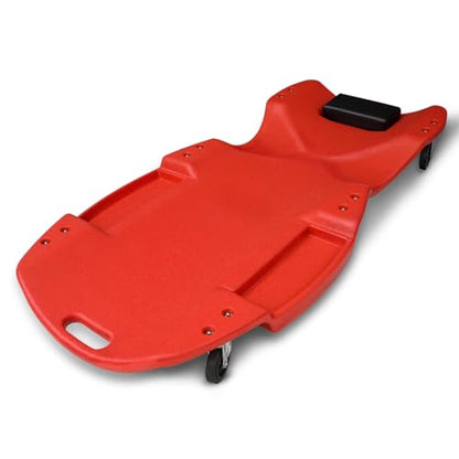 Rolling Garage Creeper with Padded Headrest (Red / 46.5")