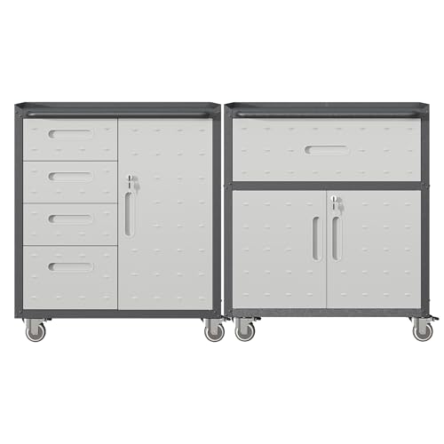 Garage Tool Cabinet Set (Black & Grey)