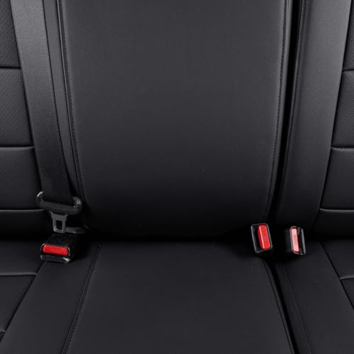 Custom Fit Tacoma Rear Car Seat Covers for Toyota Tacoma 2016 2017 2018 2019 2020 2021 2022 2023 Access Cab (Leather (Black) / 2016-2023 Access Cab,2DR-Only 2nd Row)