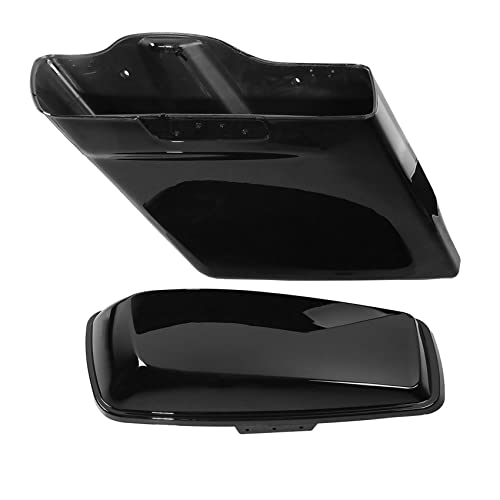 Motorcycle 5" Stretched Saddlebags Fit For Harley Touring 2014 (5" Stretched-Vivid Black W/ No Latches)