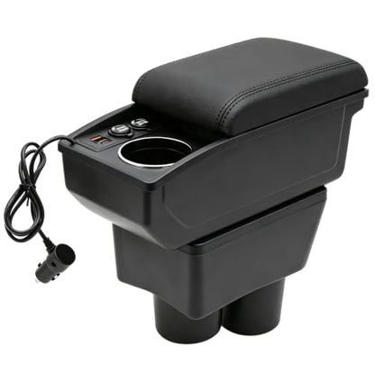 Car Console Armrest Box for Nissan Versa 2012 (Black Stitching)