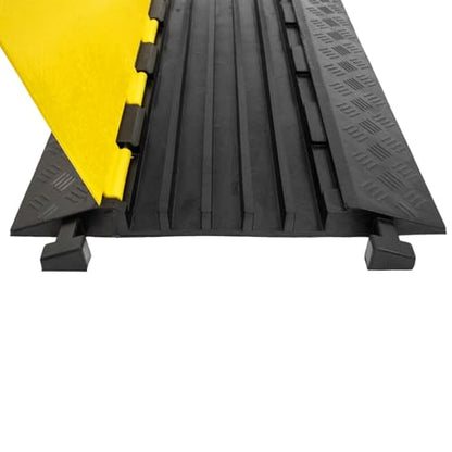 2 Pack 5 Channel Cable Protector Ramp Traffic Wire and Hose Ramp Cord Cover Heavy Duty Channels 18 (5 Channel 2 Pack)