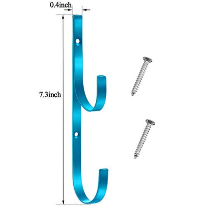 6 Pieces Pool Pole Hook Hanger Swimming Brackets Pool Hook (Blue)