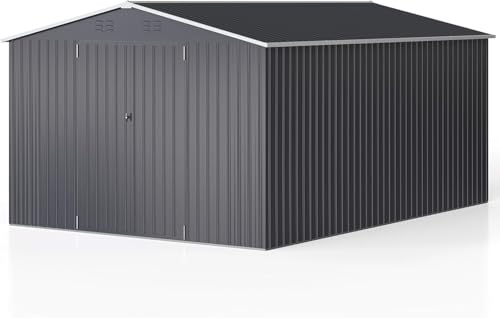 10x14 FT Outdoor Storage Shed for Backyard (Black / 10x14 FT)