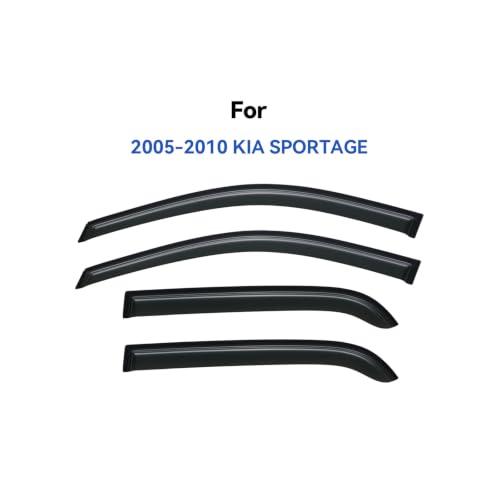 Window Visors Rain Guards for 2005 2006 2007 2008 2009 2010 Kia Sportage (2005-2010 Kia Sportage)