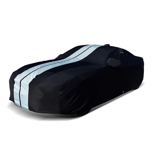 Car Cover Waterproof All Weather for 1987 (Black / Gray (Stripe) / 10. Bonneville 1987-2005)
