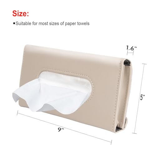 Beige Car Tissue Holder for Sun Visor (Beige)