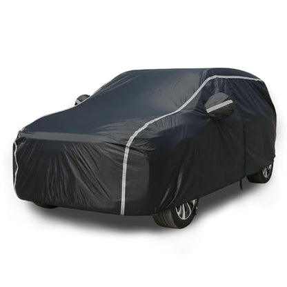 SUV Car Cover Waterproof All Weather (Black-White / YXL: for SUV (Length 191"-205"))