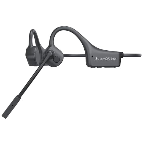 Bluetooth Headphones with Mic Open Ear Headphones Bluetooth 5.2 Headset with Dual CVC8.0 and ENC Noise (Black Q3pro)