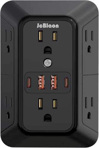 Outlet Extender Surge Protector (Black)
