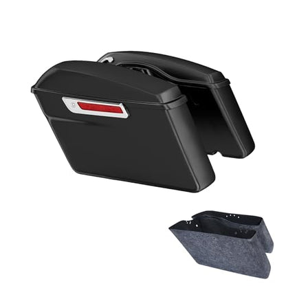 Motorcycle Saddlebags Hard Saddle Bags For Harley Touring 2014 (Standard-Matte Black)