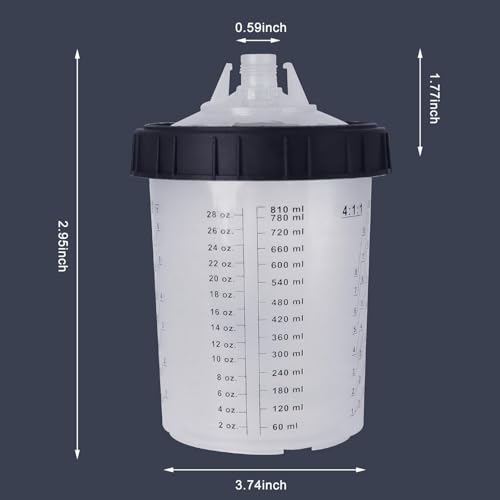 Disposable Paint Cups for Automotive Paint Gun (27 Ounce Kit)