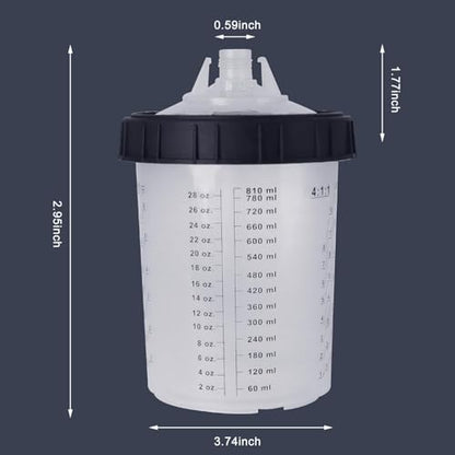 Disposable Paint Cups for Automotive Paint Gun (27 Ounce Kit)