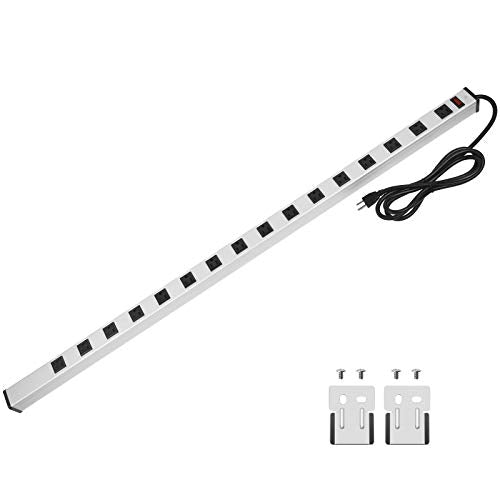 Long Heavy Duty Metal Power Strip (6FT / Silver)