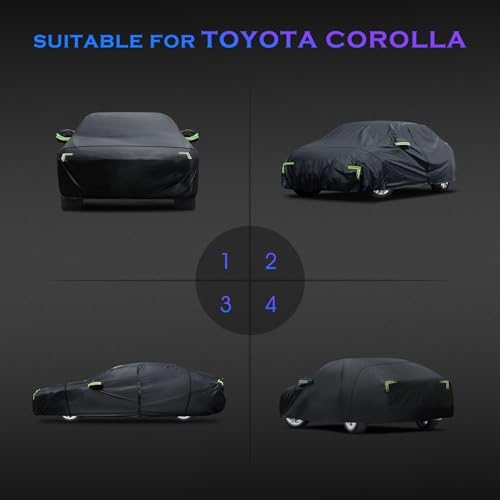 Car Cover Custom Fit for Toyota Corolla 2000 (Fit for Toyota Corolla Black)