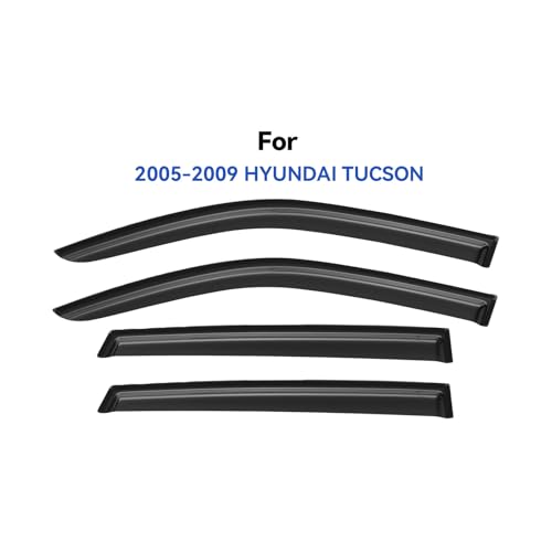 Window Visors Rain Guards for 2005 (2005-2009 Hyundai Tucson)