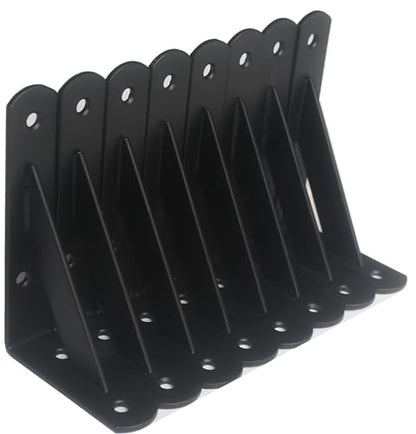 8 Pack L5 x H 3" Black Heavy Duty Shelf Brackets with Screws Metal Shelf Brackets Shelf Support Angle Brackets for Shelves L Brackets Heavy Duty Floating Shelf (8 Pack-Black / 5''x3'')