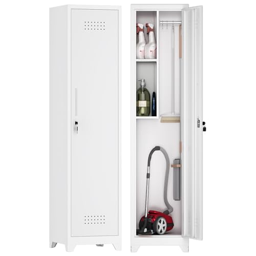 Broom Storage Cabinet (Grey / 65"H Slim Broom Cabinet)