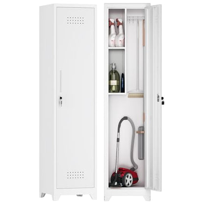 Broom Storage Cabinet (Grey / 65"H Slim Broom Cabinet)