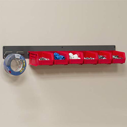 30632 Heavy Duty Wall Mount Garage Storage Steel Louvered Rail (Grey / 32-Inch W x 3-Inch H)