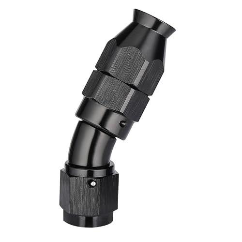 4AN 30 Degree PTFE One Piece Full Flow End Hose Fitting Aluminum Black (4AN / 30 Degree)