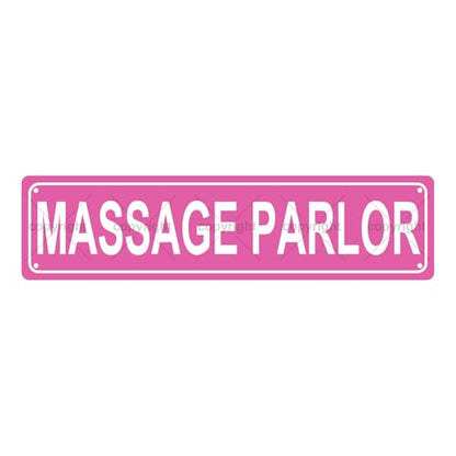 MASSAGE PARLOR SPACE Metal Tin Street Sign Bar Cafe Garage Cave Home Room Wall Bathroom Farmhouse Garden Porch Patio Decor (MASSAGE PARLOR)