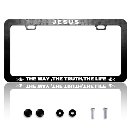 Jesus The Way The Truth The Life License Plate Frame Stainless Steel 2 (Jesus The Way The Truth The Life)
