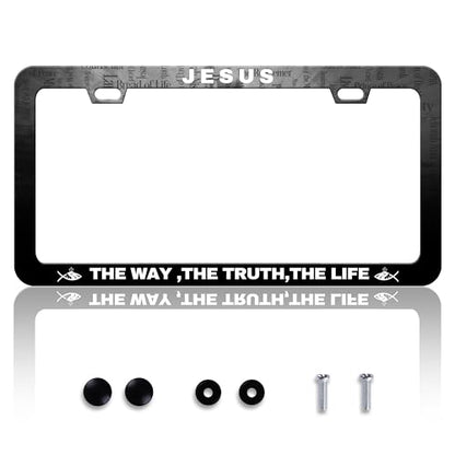 Jesus The Way The Truth The Life License Plate Frame Stainless Steel 2 (Jesus The Way The Truth The Life)