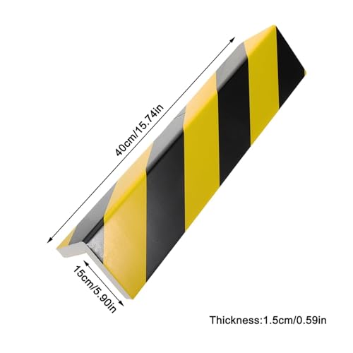 2 Packs 40 * 15 * 1.5cm Garage Wall Protector Foam Wall Corner Guard for Parking Garages Wall Edge Protector with Reflective Safety Stripe (40*15*1.5cm/15.74*5.90*0.59in / Black-Yellow)