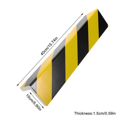 2 Packs 40 * 15 * 1.5cm Garage Wall Protector Foam Wall Corner Guard for Parking Garages Wall Edge Protector with Reflective Safety Stripe (40*15*1.5cm/15.74*5.90*0.59in / Black-Yellow)