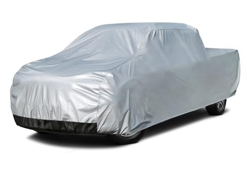 Truck Cover Waterproof All Weather See Vehicle Size Chart (Aluminum-Silver / 5 T4 Fit Length Up To 239", Max Cab Length 149")