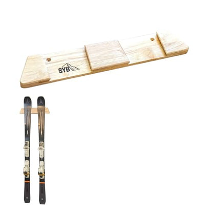 Horizontal Wood Ski Rack Wall Mount (Medium)
