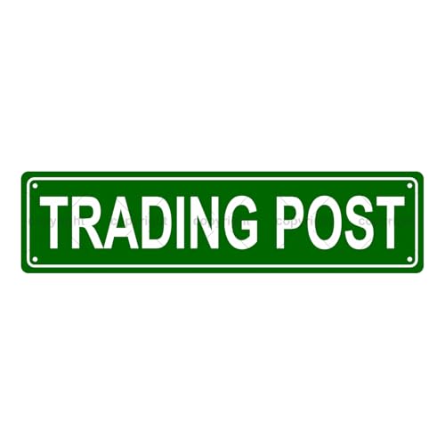 TRADING POST SPACE Metal Tin Street Sign Bar Cafe Garage Cave Home Room Wall Bathroom Farmhouse Garden Porch Patio Decor (TRADING POST)