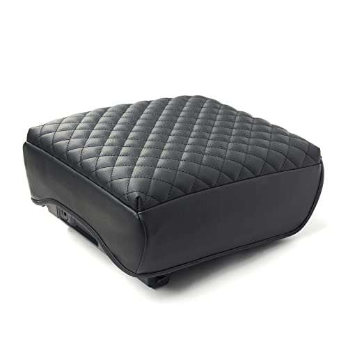 F150(2021-2025) Center Console Cover, Thick Armrest Cushion, Funda para consola de coche, Car Interior, Vegan Leather, Armrest Protector (2021~2025, Full Cover Black), F150 Accessories (2021~2025 / FULL COVER BLACK)