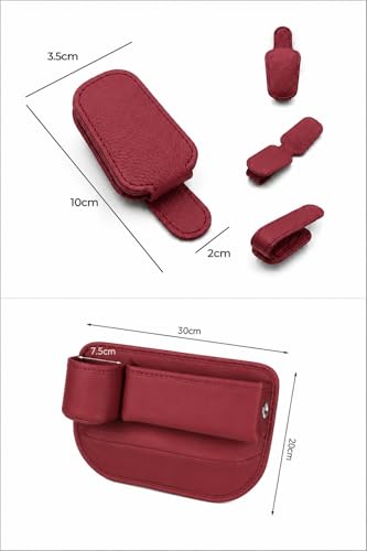 Alymarr Leather Car Seat Gap Filler (Red)