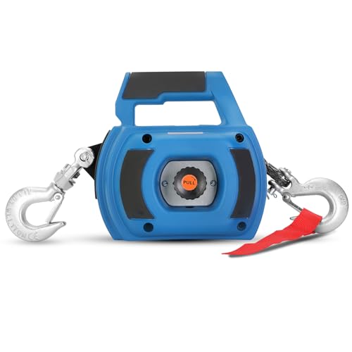 Portable Drill Winch of 1000 LB (1000 lb. Capacity Synthetic Rope（Blue）)