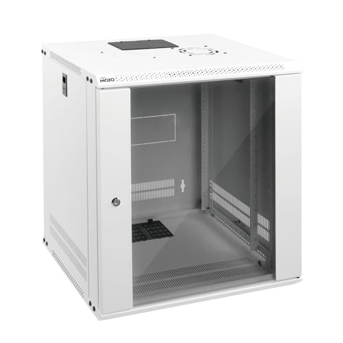 12U Wall Mount Rack Network Cabinet for 19" IT Equipment (12U/Glass Door/White)