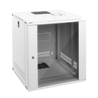 12U Wall Mount Rack Network Cabinet for 19" IT Equipment (12U/Glass Door/White)